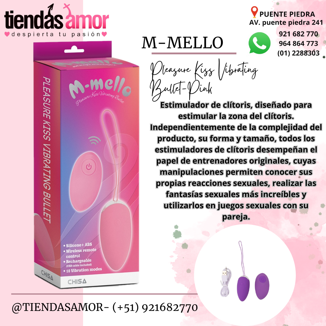 Pleasure Kiss Vibrating Bullet-Pink m-mello